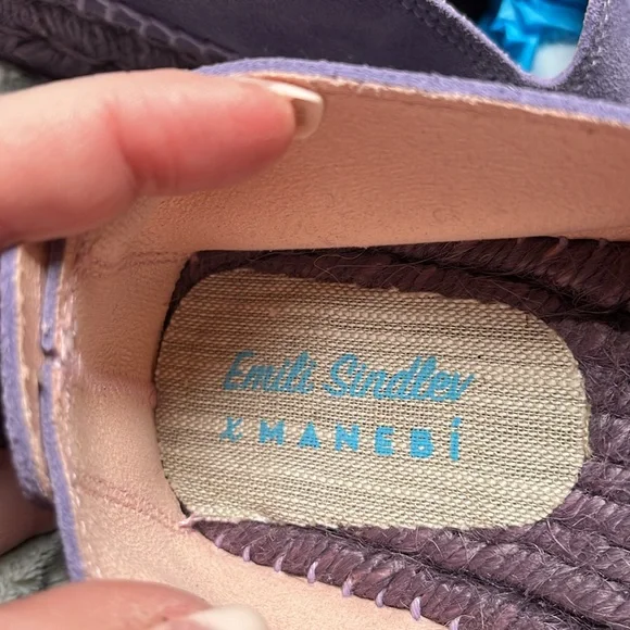 💙NWOT Emile Sindler 39 deep lavender platform leather espadrilles, made in Spain - Picture 5 of 8